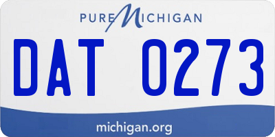 MI license plate DAT0273