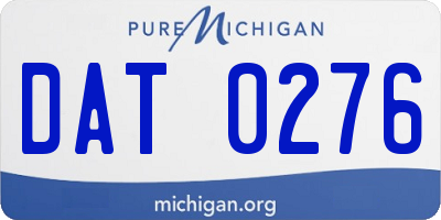 MI license plate DAT0276