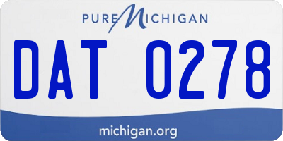MI license plate DAT0278
