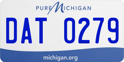 MI license plate DAT0279