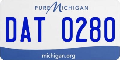 MI license plate DAT0280