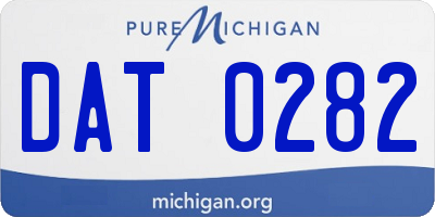 MI license plate DAT0282