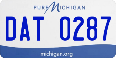 MI license plate DAT0287