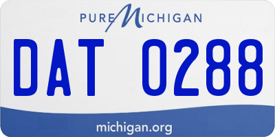 MI license plate DAT0288