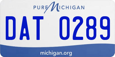 MI license plate DAT0289