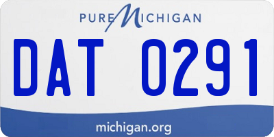 MI license plate DAT0291