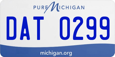 MI license plate DAT0299