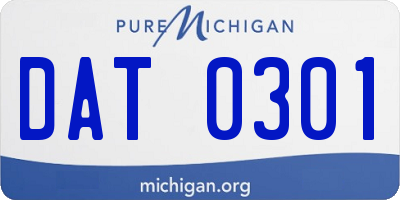 MI license plate DAT0301