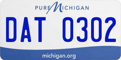 MI license plate DAT0302