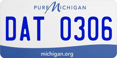 MI license plate DAT0306