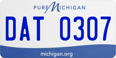 MI license plate DAT0307