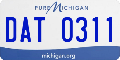 MI license plate DAT0311