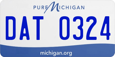 MI license plate DAT0324