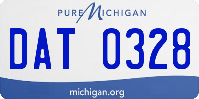 MI license plate DAT0328