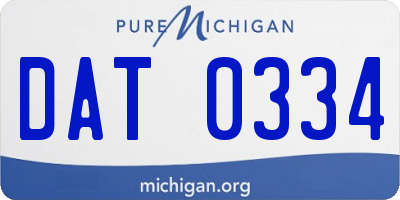 MI license plate DAT0334