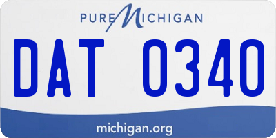 MI license plate DAT0340