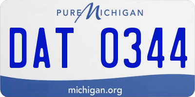MI license plate DAT0344