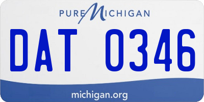 MI license plate DAT0346
