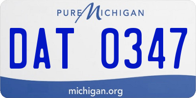 MI license plate DAT0347