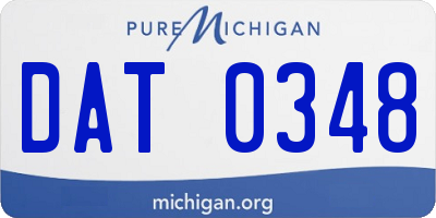 MI license plate DAT0348