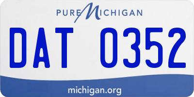 MI license plate DAT0352