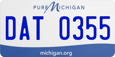 MI license plate DAT0355