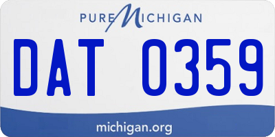MI license plate DAT0359