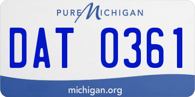 MI license plate DAT0361