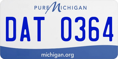 MI license plate DAT0364
