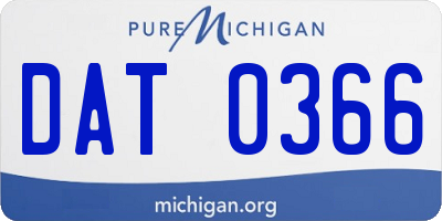 MI license plate DAT0366