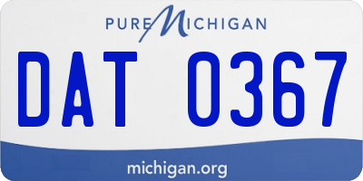 MI license plate DAT0367
