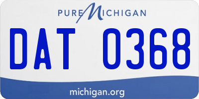 MI license plate DAT0368