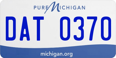 MI license plate DAT0370