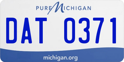 MI license plate DAT0371