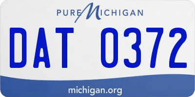 MI license plate DAT0372