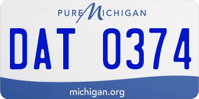 MI license plate DAT0374