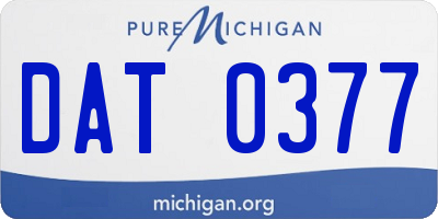 MI license plate DAT0377