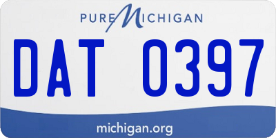 MI license plate DAT0397