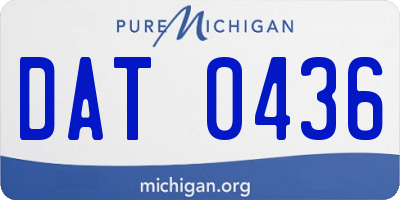 MI license plate DAT0436