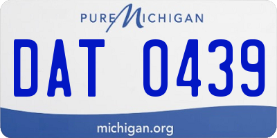 MI license plate DAT0439