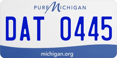 MI license plate DAT0445