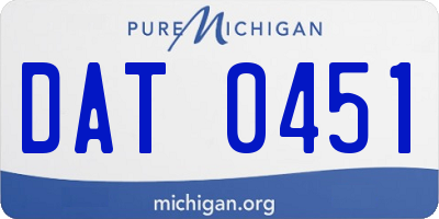 MI license plate DAT0451
