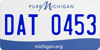 MI license plate DAT0453