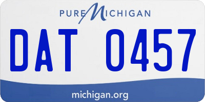 MI license plate DAT0457