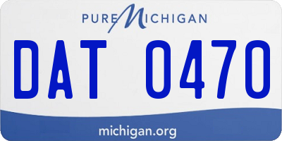 MI license plate DAT0470