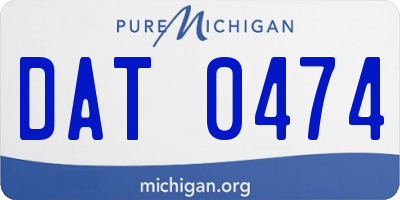 MI license plate DAT0474
