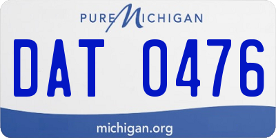 MI license plate DAT0476