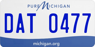 MI license plate DAT0477