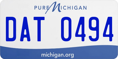 MI license plate DAT0494