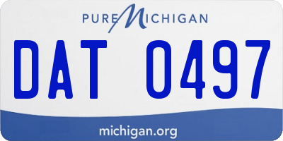 MI license plate DAT0497